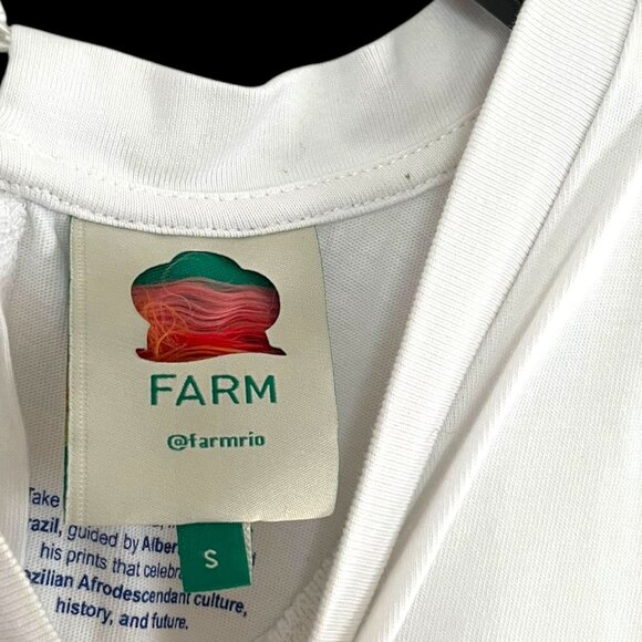 Farm Rio Small Alberto Pitta Mar Da Bahia Jumpsuit White Blue Print Romper Beach - Picture 4 of 12